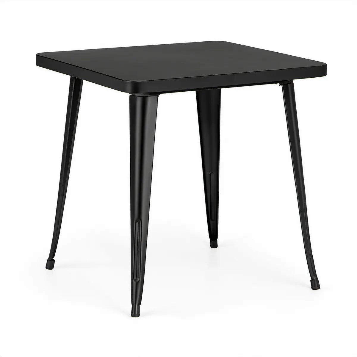 Černý čtvercový jídelní stůl z MDF a oceli 80 x 80 x 75 cm