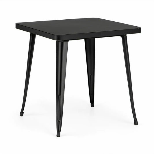 Černý čtvercový jídelní stůl z MDF a oceli 80 x 80 x 75 cm