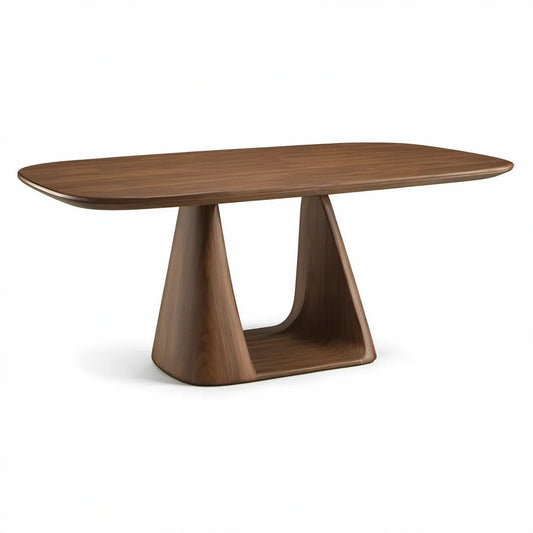Hnědý jídelní stůl z MDF s ořechovou dýhou 180 × 90 × 75 cm